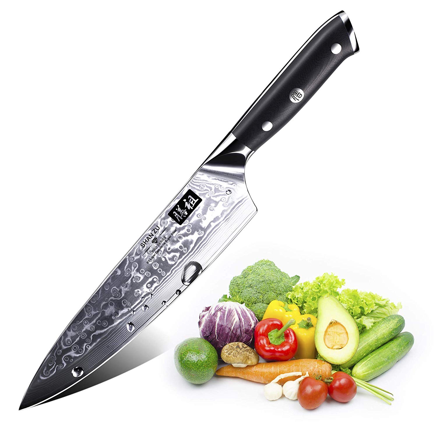 SHAN ZU-Couteau à Fileter en Acier Inoxydable, 7 Pouces